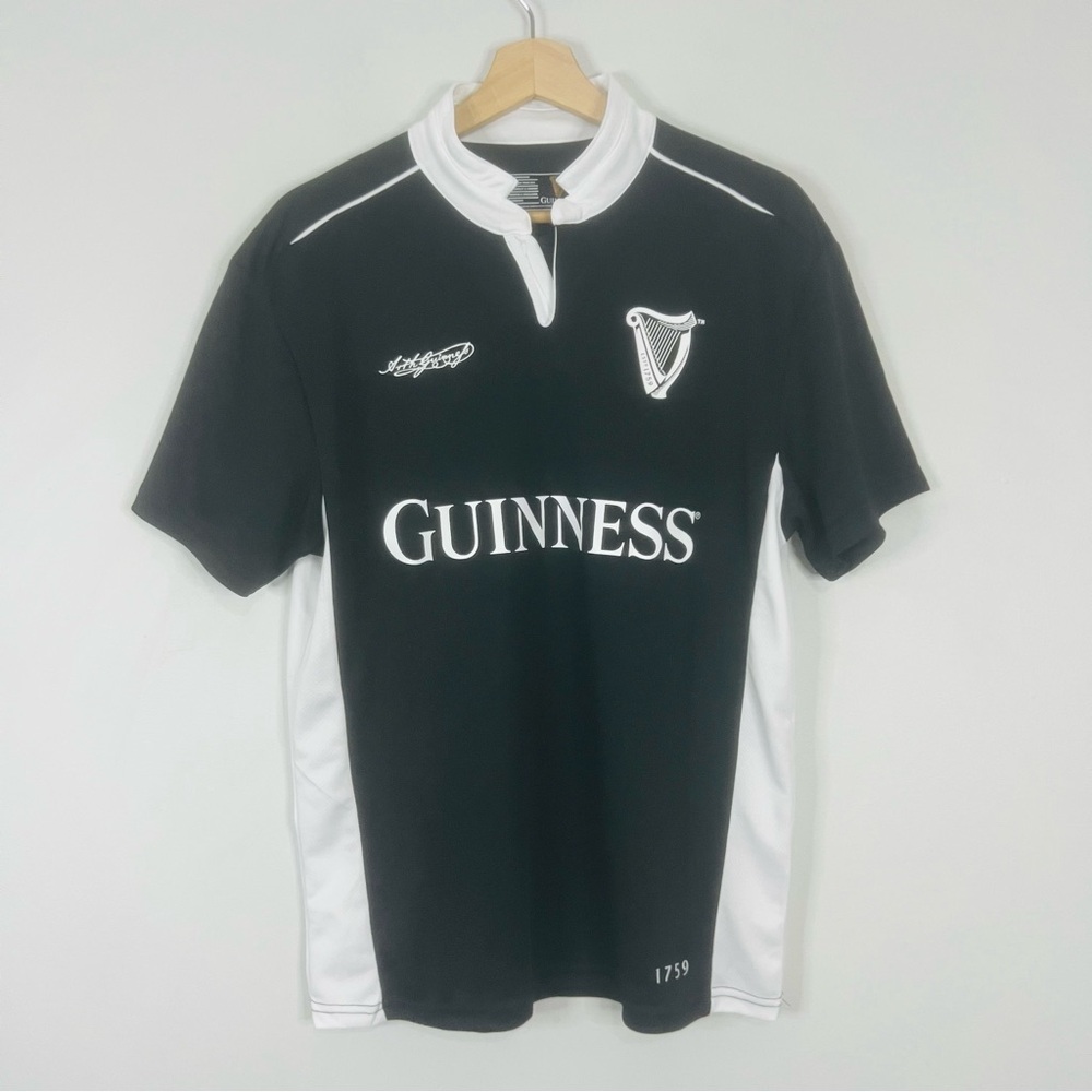 Guinness Black Embossed Performance Rugby Tee Small - Picture 3 of 8